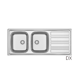 LAVELLO INCASSO IN ACCIAIO INOX MOD. LS06 CM 120X50 cm. 120 gocciolatoio sx