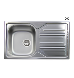 LAVELLO INCASSO IN ACCIAIO INOX CON 1 VASCHETTA cm 86 gocciolatoio dx