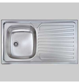 LAVELLO INOX UNA VASCA INCASSO - 86 x 50 Dx