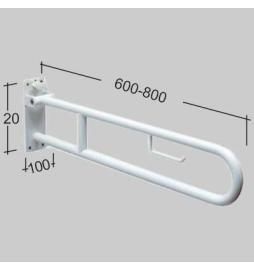 BARRA DI SOSTEGNO RIBALTABILE CON PORTA CARTA IGIENICA - 60 cm