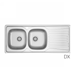 LAVELLO INCASSO IN ACCIAIO INOX MOD. LS01 116x50 CM cm. 116 gocciolatoio dx