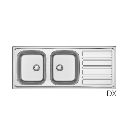 LAVELLO INCASSO IN ACCIAIO INOX MOD. LS06 CM 120X50 cm. 120 gocciolatoio sx