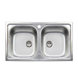 LAVELLO INCASSO ACCIAIO INOX 2 VASCHE CM 86 cm 86