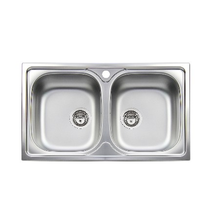 LAVELLO INCASSO ACCIAIO INOX 2 VASCHE CM 86 cm 86