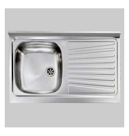 LAVELLO INOX UNA VASCA APPOGGIO - 80 x 50 Sx