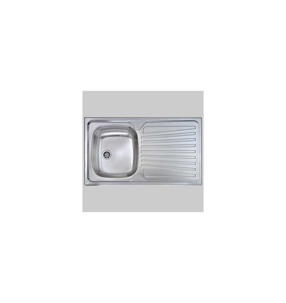 LAVELLO INOX UNA VASCA INCASSO - 86 x 50 Dx